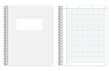 Wall Mural - Wire bound quad ruled cross section letter format copybook