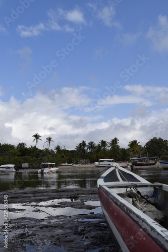 Fotografie, Obraz canoe and fishing boat, island of Boipeba, Cairu, Bahia, Brazil