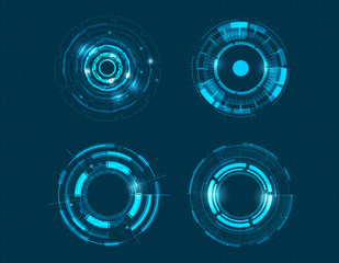 Leinwandbilder - Vector icon set technology circle design.