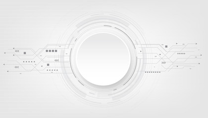 Poster - vector abstract futuristic circuit board on white background.