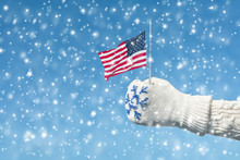 American Flag In Winter Free Stock Photo - Public Domain Pictures