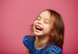 Joyful laughter of children girls with sincere look.