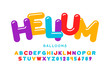 Party balloons style font design, helium balloons alphabet letters and numbers