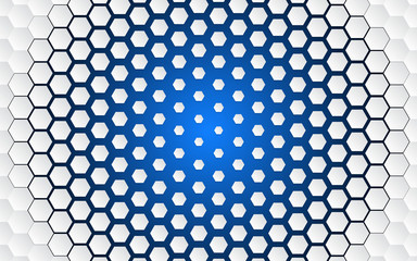 Wall Mural - Abstract hexagon grey and white background. Light and shadow effect. Technology geometric design