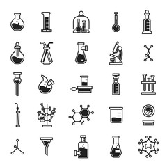Poster - chemistry icon set. simple set of chemistry vector icons for web design isolated on white background