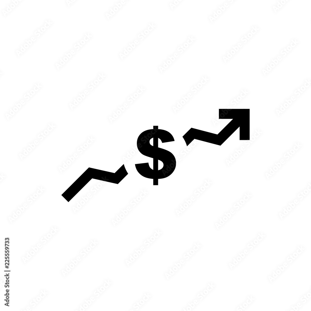 Dollar, arrow indicates a price increase, icon vector Stock Vector ...