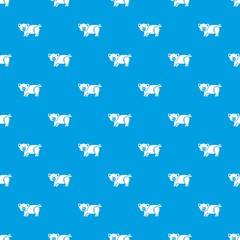 Wall Mural - Cute pig pattern vector seamless blue repeat for any use