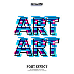 Poster - glitch text effect with modern art look design
