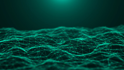 Poster - Abstract technology background. Network connection. Big data visualization. 4k rendering.