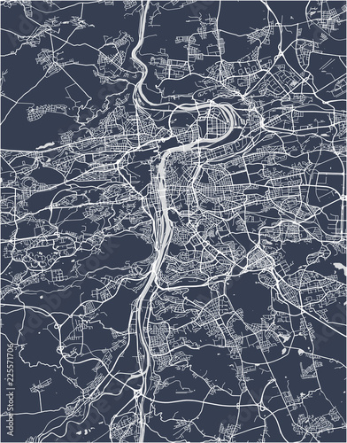 Fotomural map of the city of Prague, Czech Republic