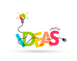 © lvnl - Creative ideas concept. Integrated text and lettering with light bulb made of colors.
