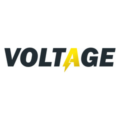 Poster - Logotipo VOLTAGE con letra A estilo rayo color amarillo