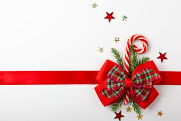 Wall Mural - christmas red ribbon with bow