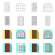 © Svitlana - Vector illustration of door and front sign. Set of door and wooden vector icon for stock.