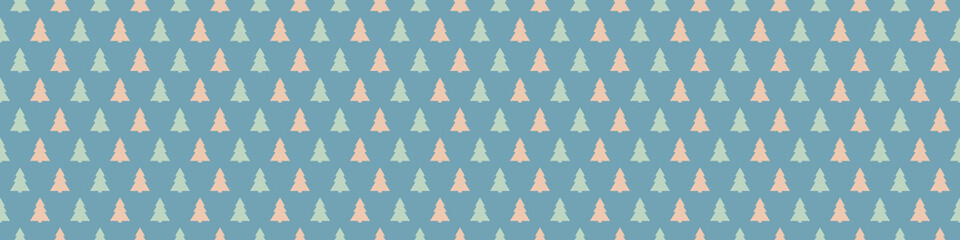 Concept of seamless texture with Christmas trees. Vector.