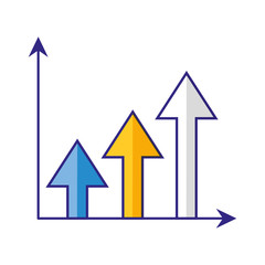 Wall Mural - chart arrow growth financial diagram