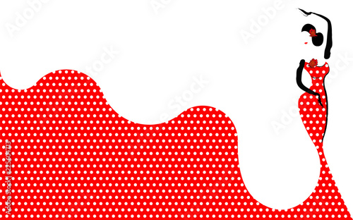 beautiful young woman hispanic flamenco dancer dancing flamenco Canvas Print