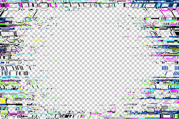Fototapete - Glitch frame. Display error background. Computer screen digital noise. Abstract business design. Video game glitch. TV signal fail. Technical problem grunge wallpaper.