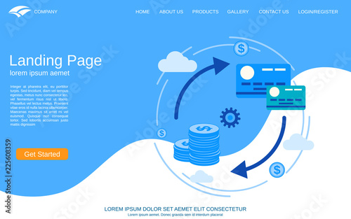 Money Transfer Website Landing Page Design Vector Image