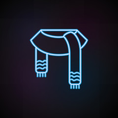 Poster - scarf icon in neon style. One of Woman Accessories collection icon can be used for UI, UX