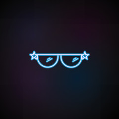 Poster - sunglasses icon in neon style. One of Woman Accessories collection icon can be used for UI, UX