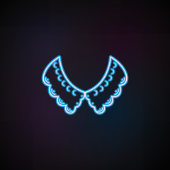 Poster - collar icon in neon style. One of Woman Accessories collection icon can be used for UI, UX