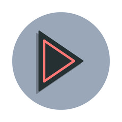 Poster - arrow play icon in badge style. one of web collection icon can be used for ui, ux