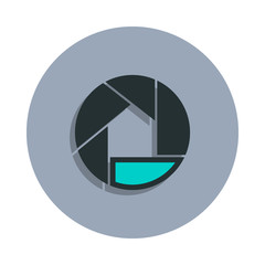 Aufkleber - camera lens logo icon in badge style. one of web collection icon can be used for ui, ux