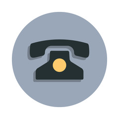 Poster - old phone icon in badge style. One of web collection icon can be used for UI, UX