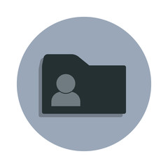 Aufkleber - folder with contacts icon in badge style. One of web collection icon can be used for UI, UX