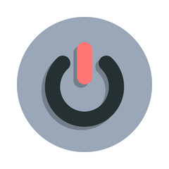 Aufkleber - power button icon in badge style. One of web collection icon can be used for UI, UX