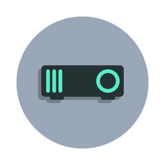 Aufkleber - projector icon in badge style. One of web collection icon can be used for UI, UX