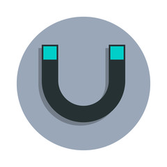 Poster - magnet icon in badge style. One of web collection icon can be used for UI, UX