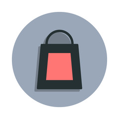 Poster - store bag icon in badge style. One of web collection icon can be used for UI, UX