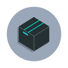 Poster - packing box icon in badge style. One of web collection icon can be used for UI, UX