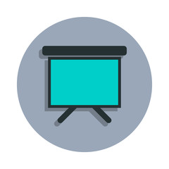 Aufkleber - screen for presentation icon in badge style. One of web collection icon can be used for UI, UX