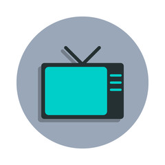 Aufkleber - old TV icon in badge style. One of web collection icon can be used for UI, UX