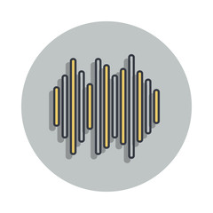 Aufkleber - sound waves icon in badge style. One of web collection icon can be used for UI, UX