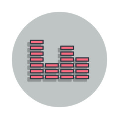 Aufkleber - sound wave icon in badge style. One of web collection icon can be used for UI, UX