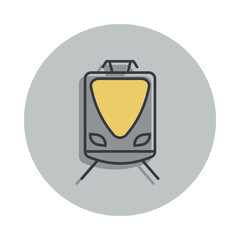 Aufkleber - a train icon in badge style. One of web collection icon can be used for UI, UX