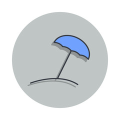 Poster - Beach umbrella icon in badge style. One of web collection icon can be used for UI, UX