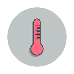Poster - thermometer icon in badge style. One of web collection icon can be used for UI, UX