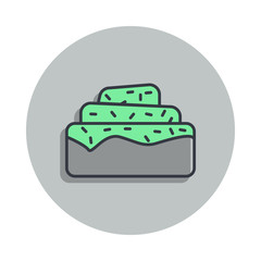 Aufkleber - cake icon in badge style. One of web collection icon can be used for UI, UX