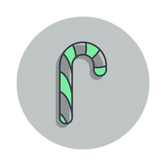 Poster - sweet stick icon in badge style. One of web collection icon can be used for UI, UX