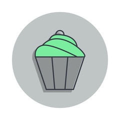 Aufkleber - cake icon in badge style. One of web collection icon can be used for UI, UX