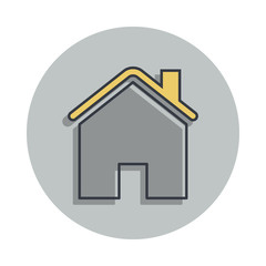 Aufkleber - house icon in badge style. One of web collection icon can be used for UI, UX