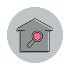 Aufkleber - in search of a home icon in badge style. One of web collection icon can be used for UI, UX