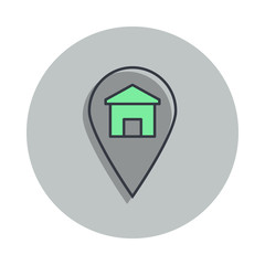 Aufkleber - home destination icon in badge style. One of web collection icon can be used for UI, UX