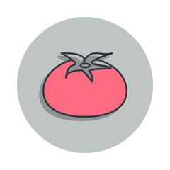 Aufkleber - a tomato icon in badge style. One of web collection icon can be used for UI, UX