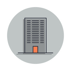 Aufkleber - building icon in badge style. One of web collection icon can be used for UI, UX